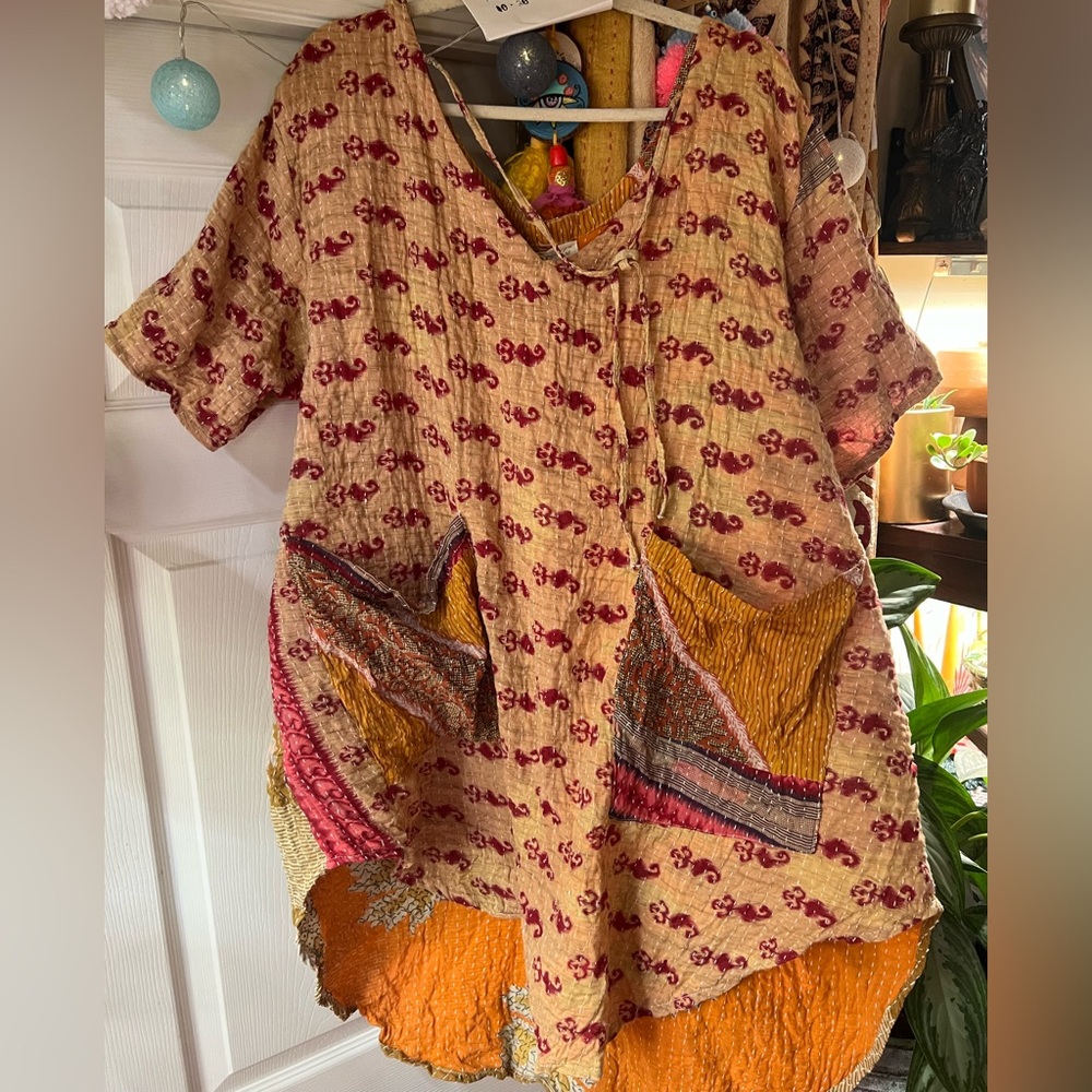 Kantha Bae Reversible! Bohemian Patchwork Top - M… - image 6